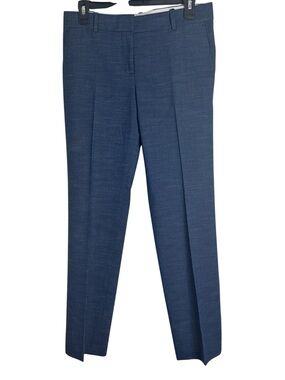 Ann Taylor Textured Dark Blue Straight-Leg Career Office Trouser Pants size 2